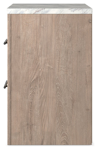 Senniberg King Panel Bed, Dresser, Mirror, and Nightstand