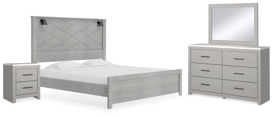 Cottonburg King Panel Bed, Dresser, Mirror, and Nightstand