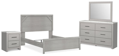 Cottonburg Queen Panel Bed with Dresser, Mirror and Nightstand