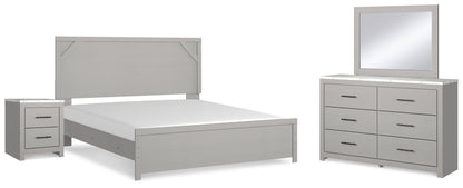 Cottonburg King Panel Bed, Dresser, Mirror and Nightstand