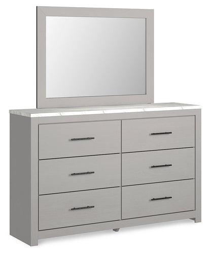 Cottonburg King Panel Bed, Dresser, Mirror, and Nightstand