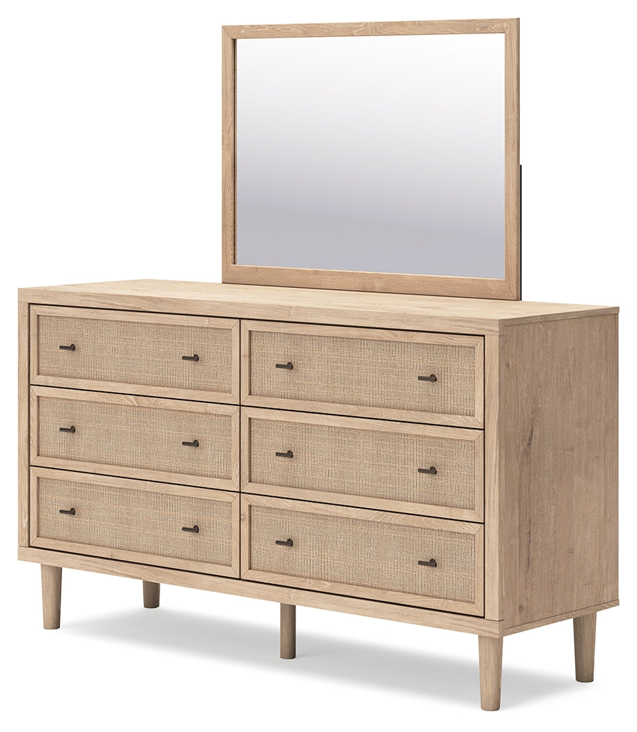 Cielden Queen Upholstered Bed, Dresser and Mirror