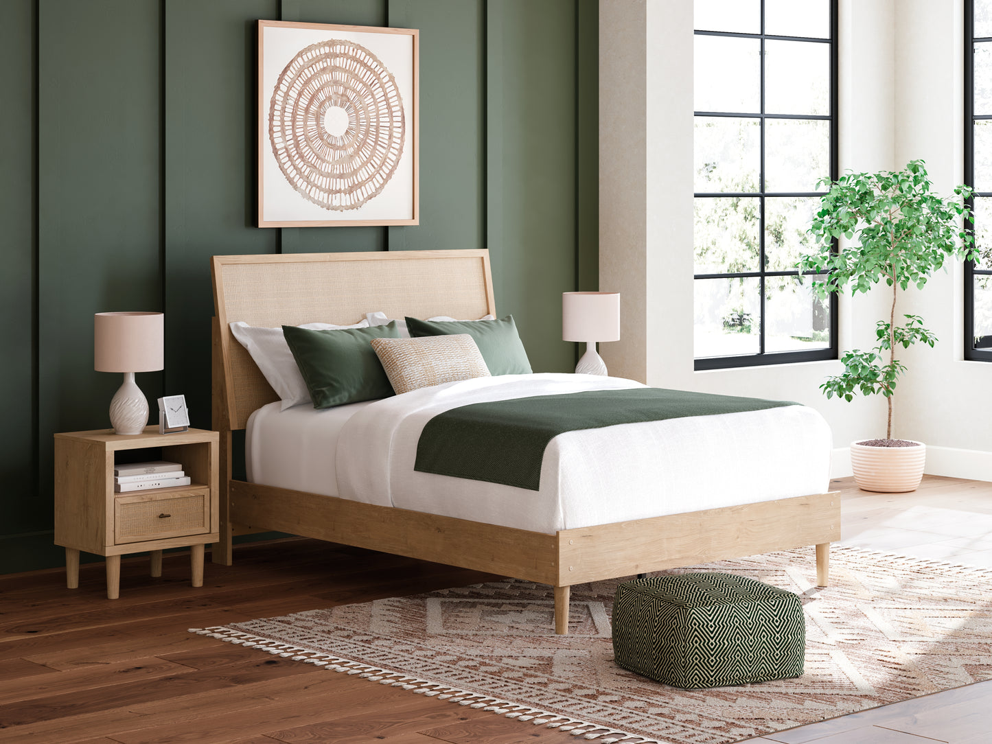 Cielden Queen Panel Bed, Dresser, Mirror and Nightstand