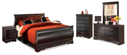 Huey Vineyard Queen Sleigh Bed, Dresser, Mirror, Chest, and 2 Nightstands