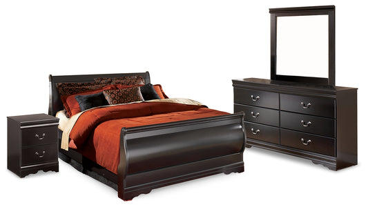 Huey Vineyard Full Sleigh Bed, Dresser, Mirror and Nightstand