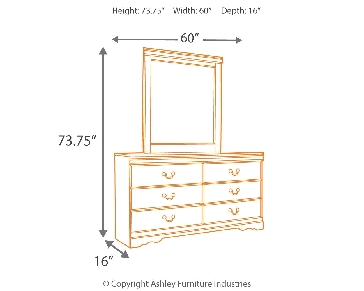 Huey Vineyard Full Sleigh Bed, Dresser, Mirror and Nightstand