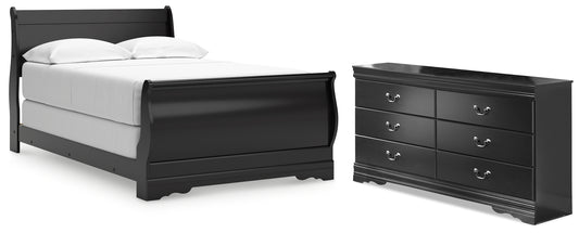 Huey Vineyard Full Sleigh Bed and Dresser