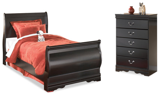 Huey Vineyard Twin Sleigh Bed and Chest