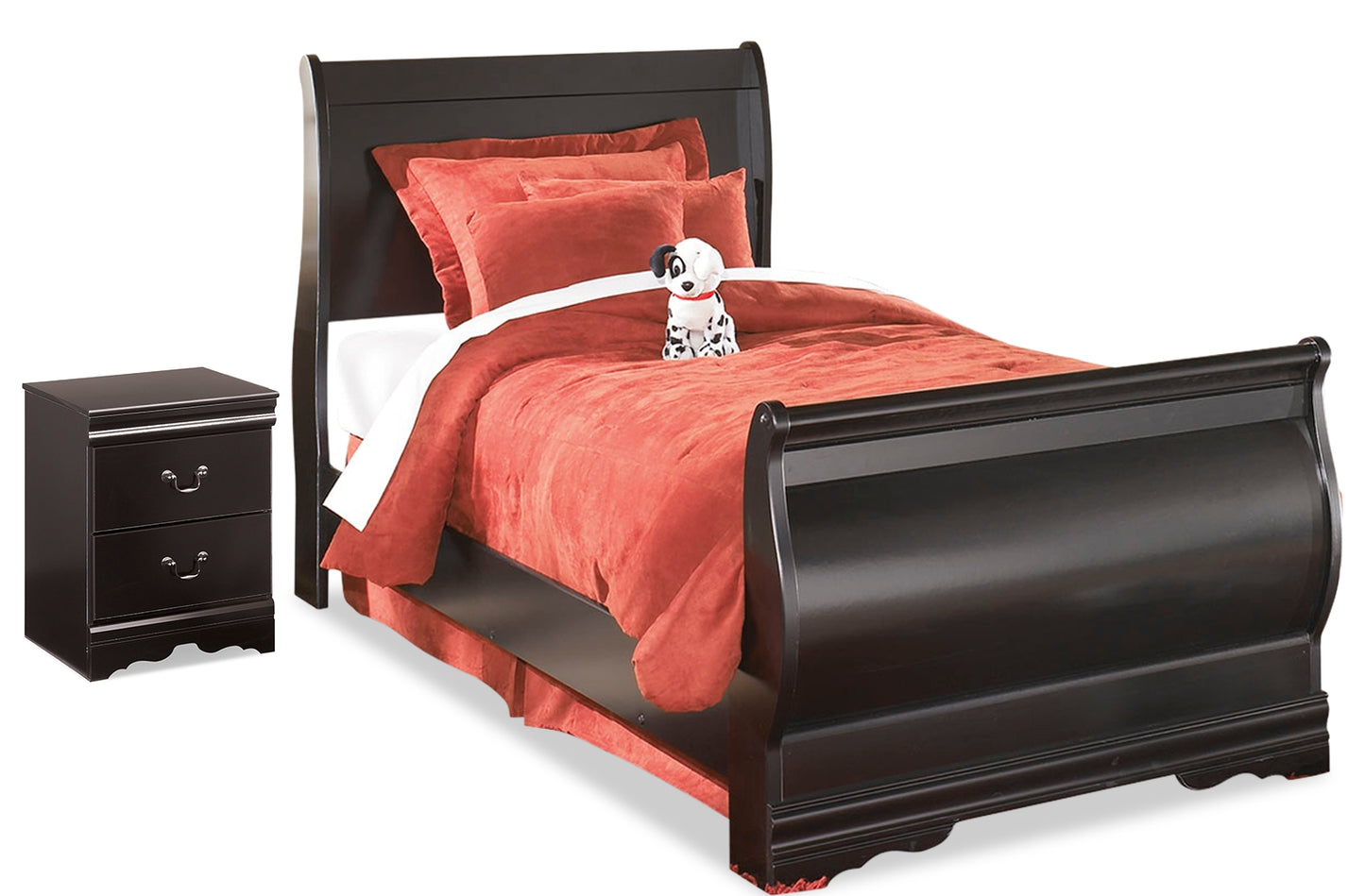 Huey Vineyard Twin Sleigh Bed and Nightstand