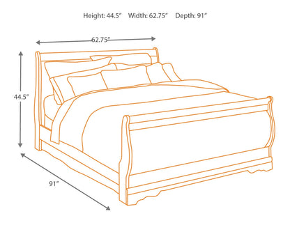 Huey Vineyard Queen Sleigh Bed, Dresser, Chest and Nightstand