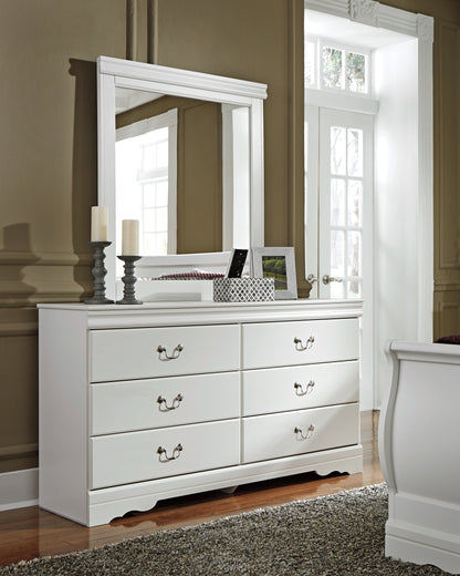 Anarasia Queen Sleigh Bed, Dresser, Mirror and 2 Nightstands