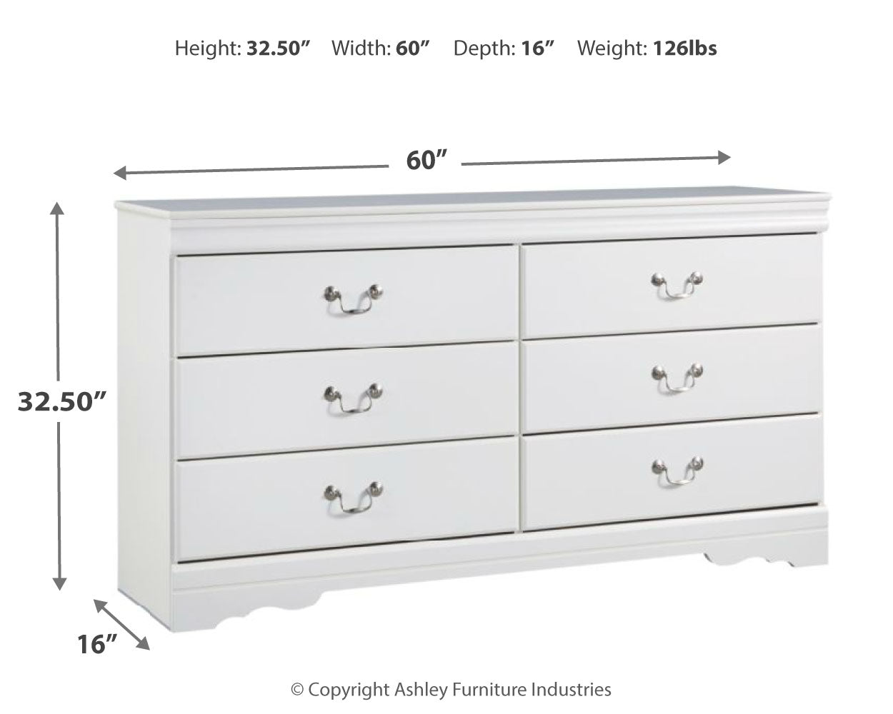 Anarasia Full Sleigh Bed, Dresser and Nightstand