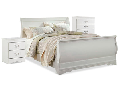 Anarasia Queen Sleigh Bed with Chest of Drawers and Nightstand