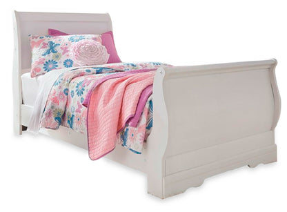 Anarasia Twin Sleigh Bed, Chest and Nightstand