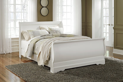 Anarasia Queen Sleigh Bed, Dresser, Mirror and Nightstand