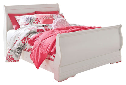 Anarasia Full Sleigh Bed with Dresser and Mirror