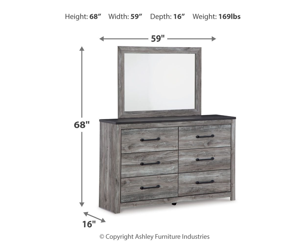 Bronyan Queen Panel Bed, Dresser, Mirror and Nightstand