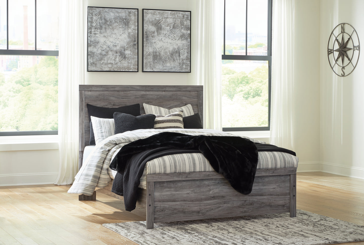 Bronyan Queen Panel Bed, Dresser, Mirror, Chest and 2 Nightstands