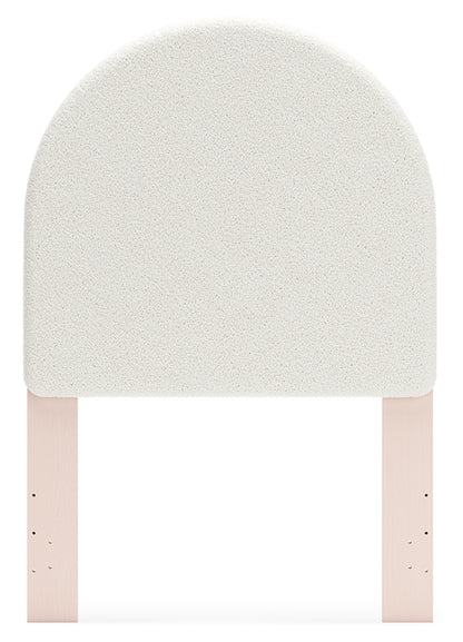 Wistenpine Twin Upholstered Panel Headboard, Dresser and Mirror