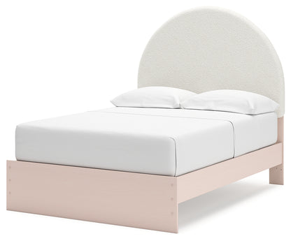 Wistenpine Full Upholstered Panel Bed, Dresser and Mirror