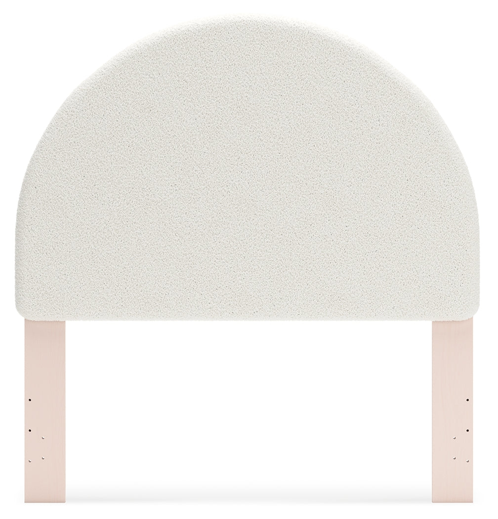 Wistenpine Full Upholstered Panel Headboard, Dresser and Mirror