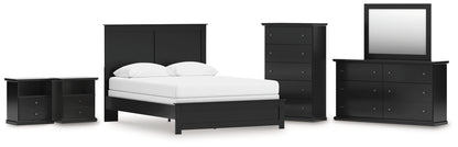 Maribel Queen Panel Bed, Dresser, Mirror, Chest and 2 Nightstands