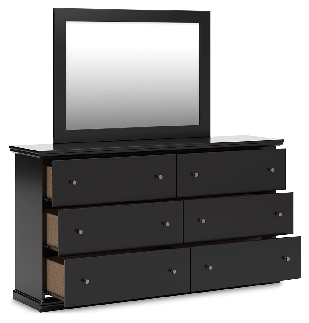 Maribel Full Panel Bed, Dresser and Mirror
