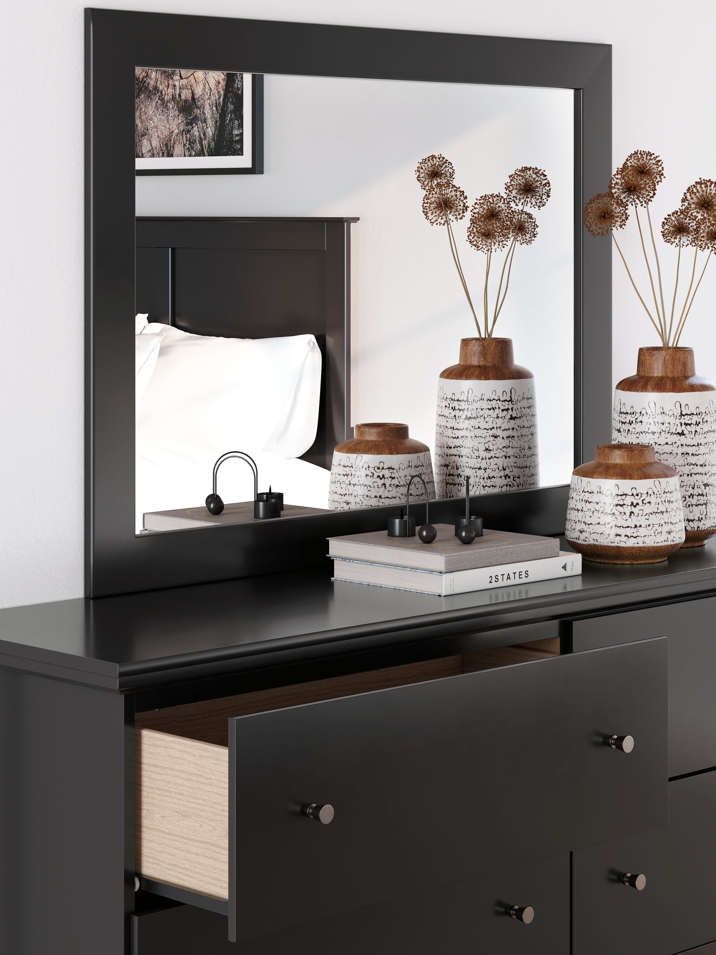 Maribel Twin Panel Bed, Dresser, Mirror and Nightstand