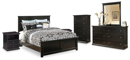 Maribel Queen Panel Bed, Dresser, Mirror, Chest and 2 Nightstands