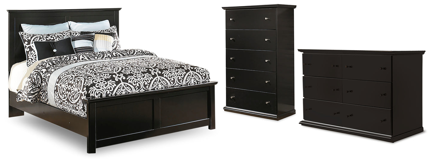 Maribel Queen Panel Bed, Dresser and Chest