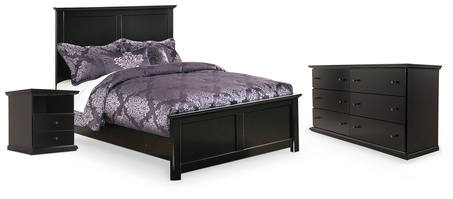 Maribel Full Panel Bed, Dresser and Nightstand