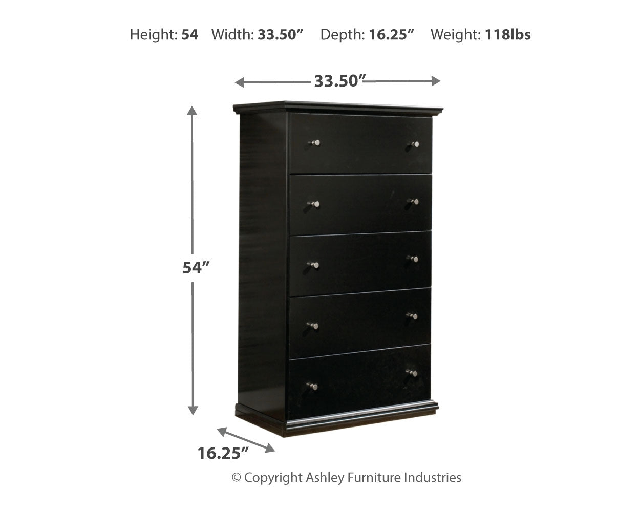 Maribel Full Panel Bed, Dresser, Mirror and Chest
