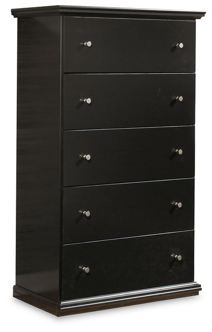 Maribel Full Panel Bed, Dresser, Mirror and Chest