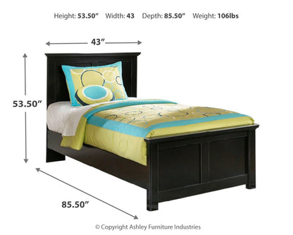 Maribel Twin Panel Bed and Nightstand