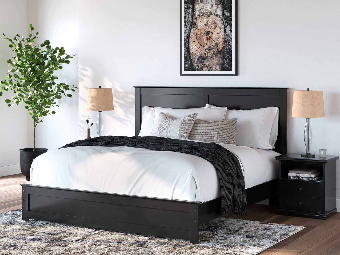 Maribel King Panel Bed, Dresser, Mirror and 2 Nightstands