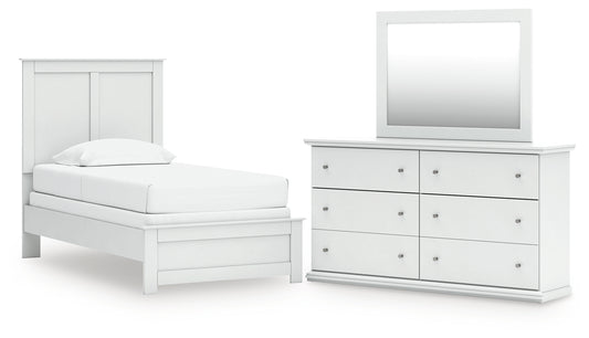 Bostwick Shoals Twin Panel Bed, Dresser and Mirror