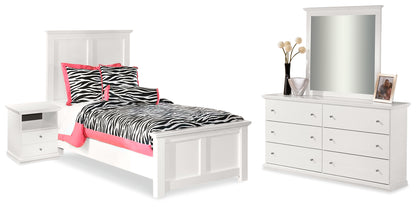 Bostwick Shoals Twin Panel Bed, Dresser, Mirror and Nightstand