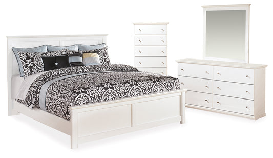 Bostwick Shoals King Panel Bed, Dresser, Mirror and Chest