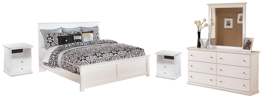 Bostwick Shoals King Panel Bed, Dresser, Mirror and 2 Nightstands