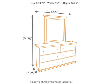 Bostwick Shoals King Panel Bed, Dresser, Mirror and 2 Nightstands