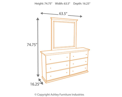 Bostwick Shoals King/California King Panel Headboard, Dresser and Mirror