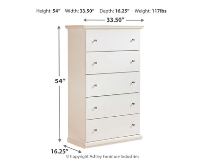 Bostwick Shoals King Panel Bed, Dresser, Mirror, Chest and 2 Nightstands