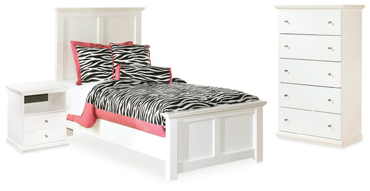 Bostwick Shoals Twin Panel Bed, Chest and Nightstand