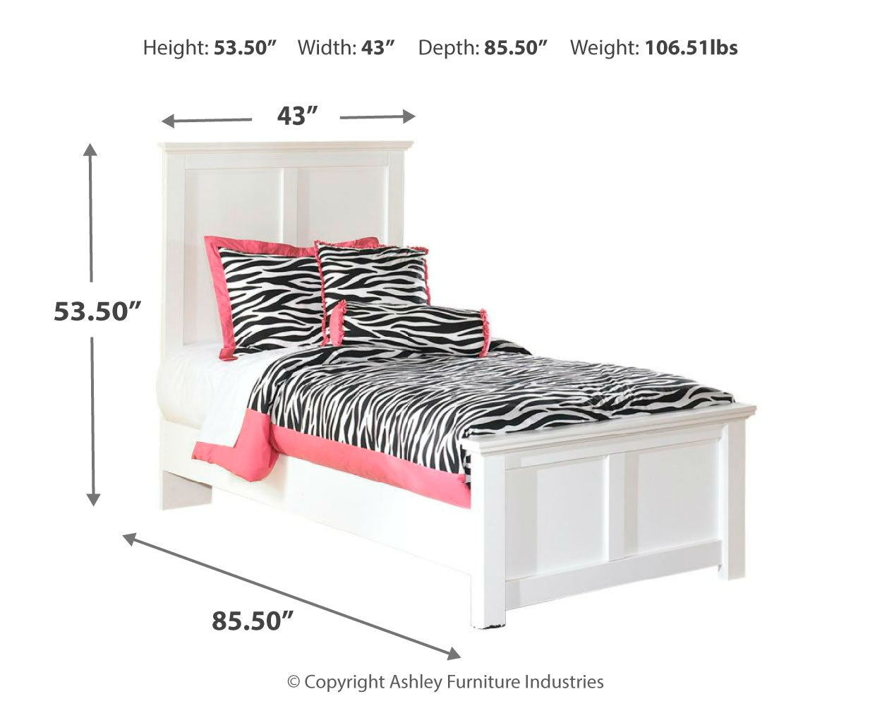 Bostwick Shoals Twin Panel Bed, Chest and Nightstand