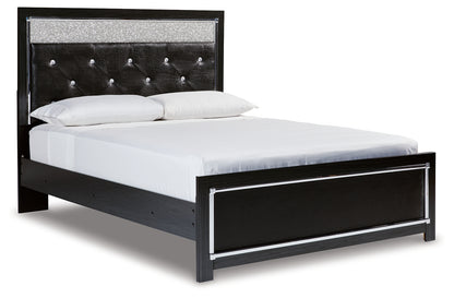 Kaydell Queen Upholstered Panel Bed, Dresser, Mirror and Nightstand