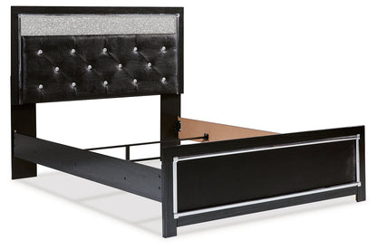 Kaydell Queen Upholstered Panel Bed, Dresser and Mirror