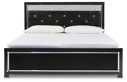 Kaydell King Upholstered Panel Bed, Dresser and Mirror