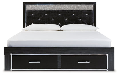 Kaydell King Panel Storage Bed, Dresser, Mirror, Chest and Nightstand
