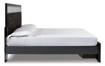 Kaydell King Panel Storage Bed, Dresser, Mirror and Nightstand