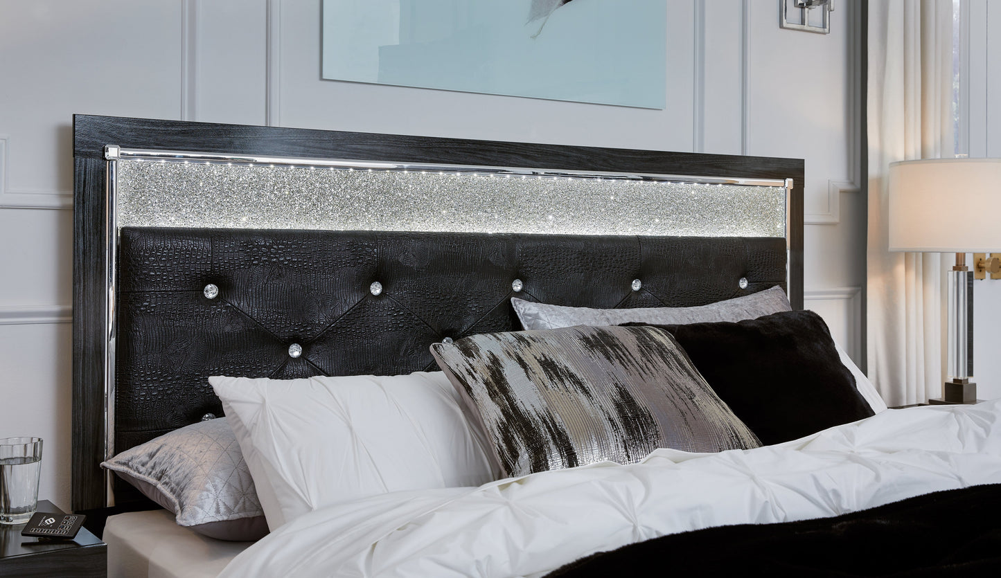 Kaydell King Panel Storage Bed, Dresser, Mirror and Nightstand